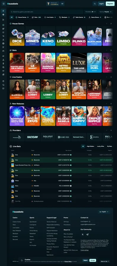 Housebets sports lobby and event navigation
