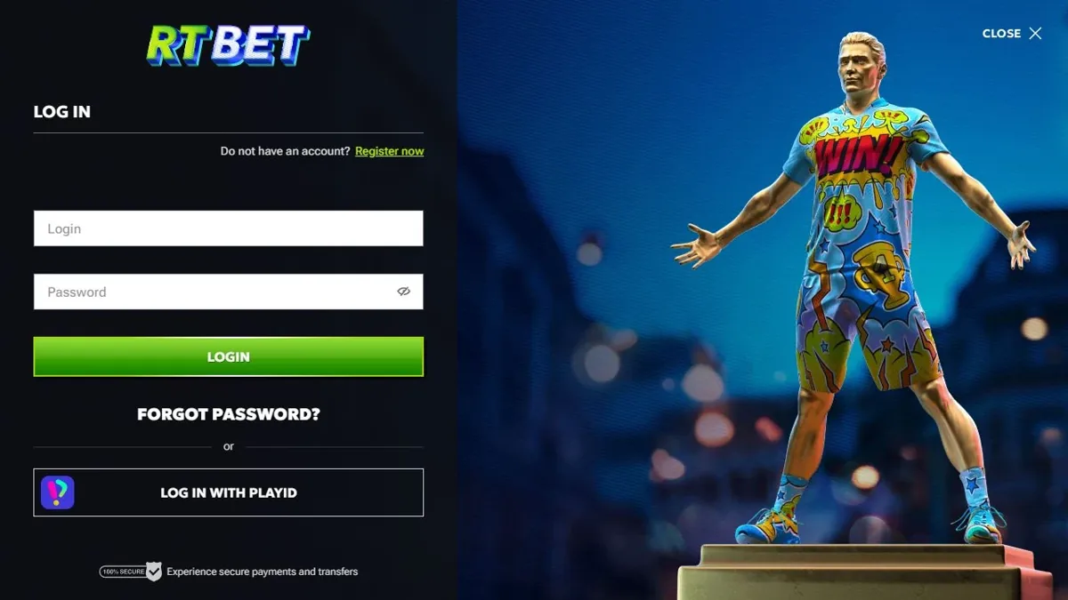RTBet account registration page