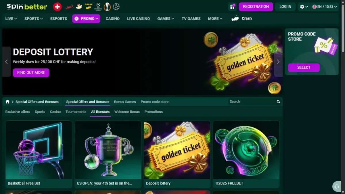 Spinbetter promotion cards and deposit offers