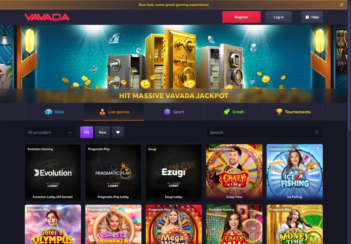 Vavada game-provider navigation